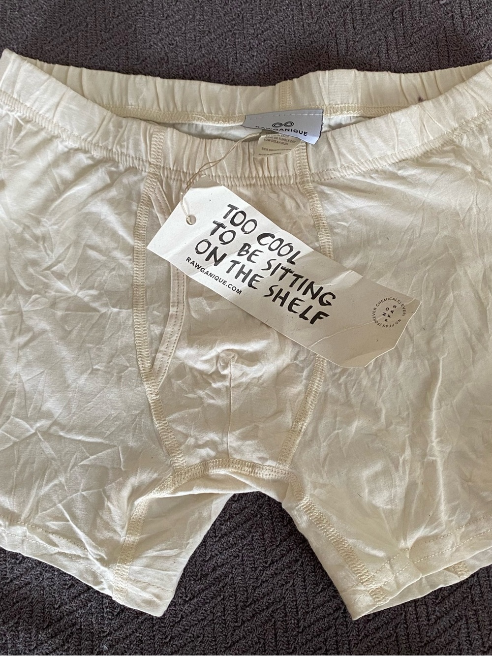 Rawganique Organic Basics Men's Boxer Briefs - Cream